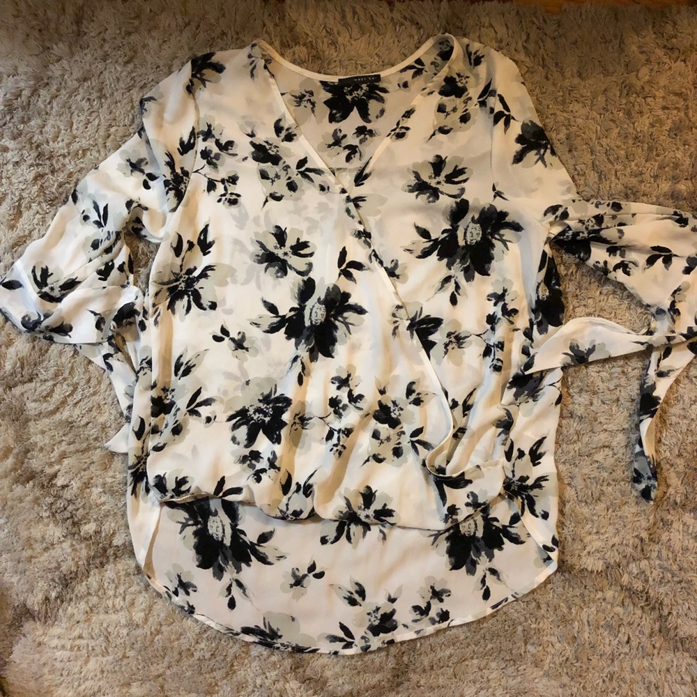 West Kei floral blouse with sleeve ties